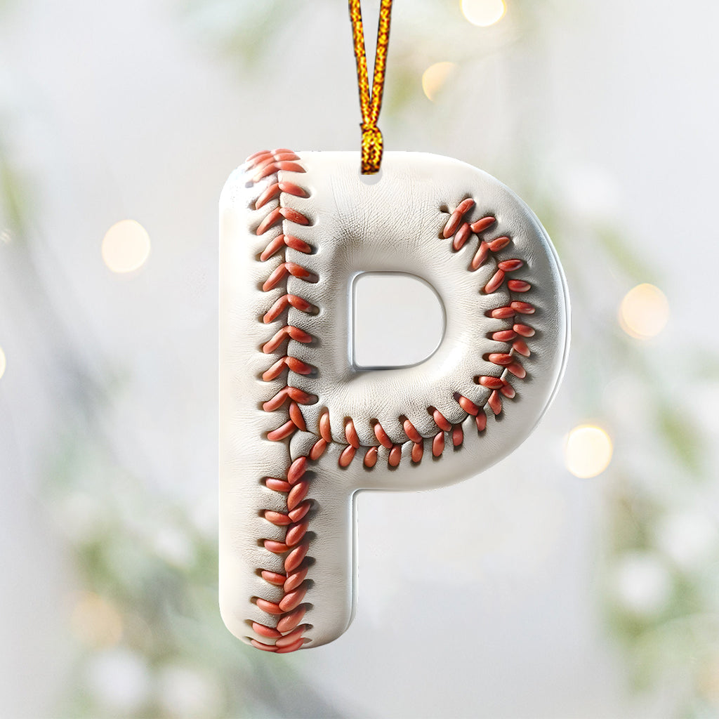 Baseball Letter - Personalized Baseball Ornament