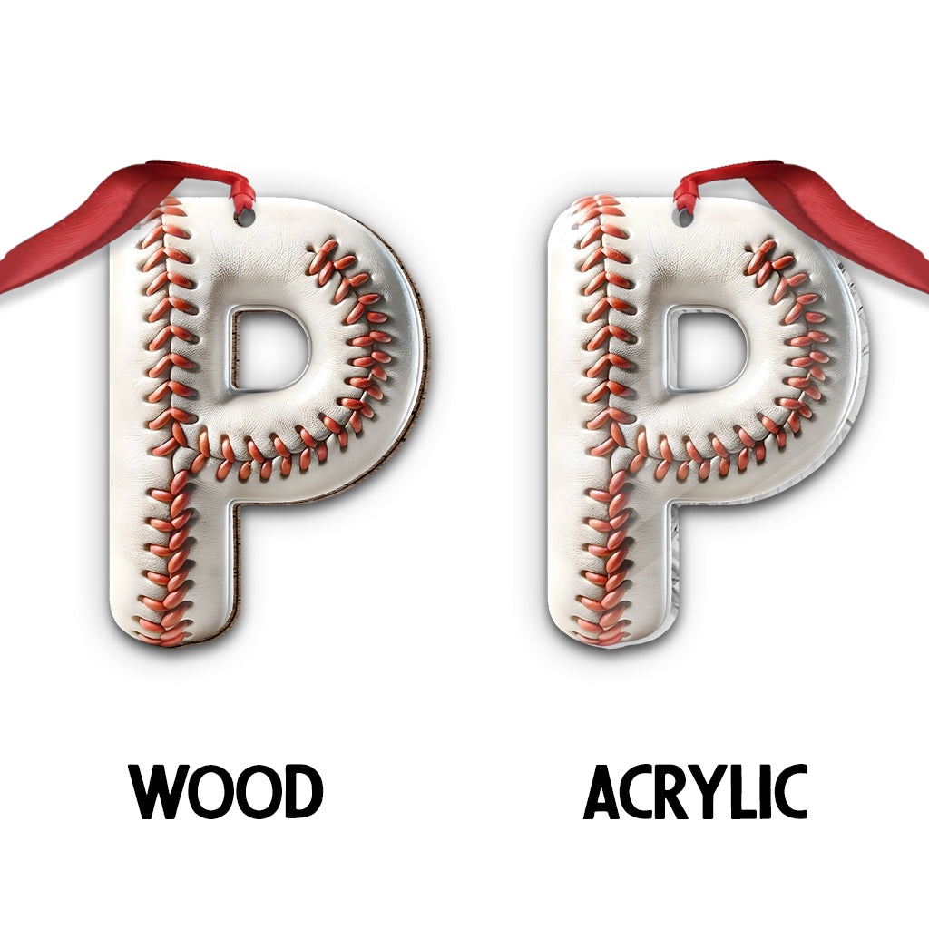 Baseball Letter - Personalized Baseball Ornament