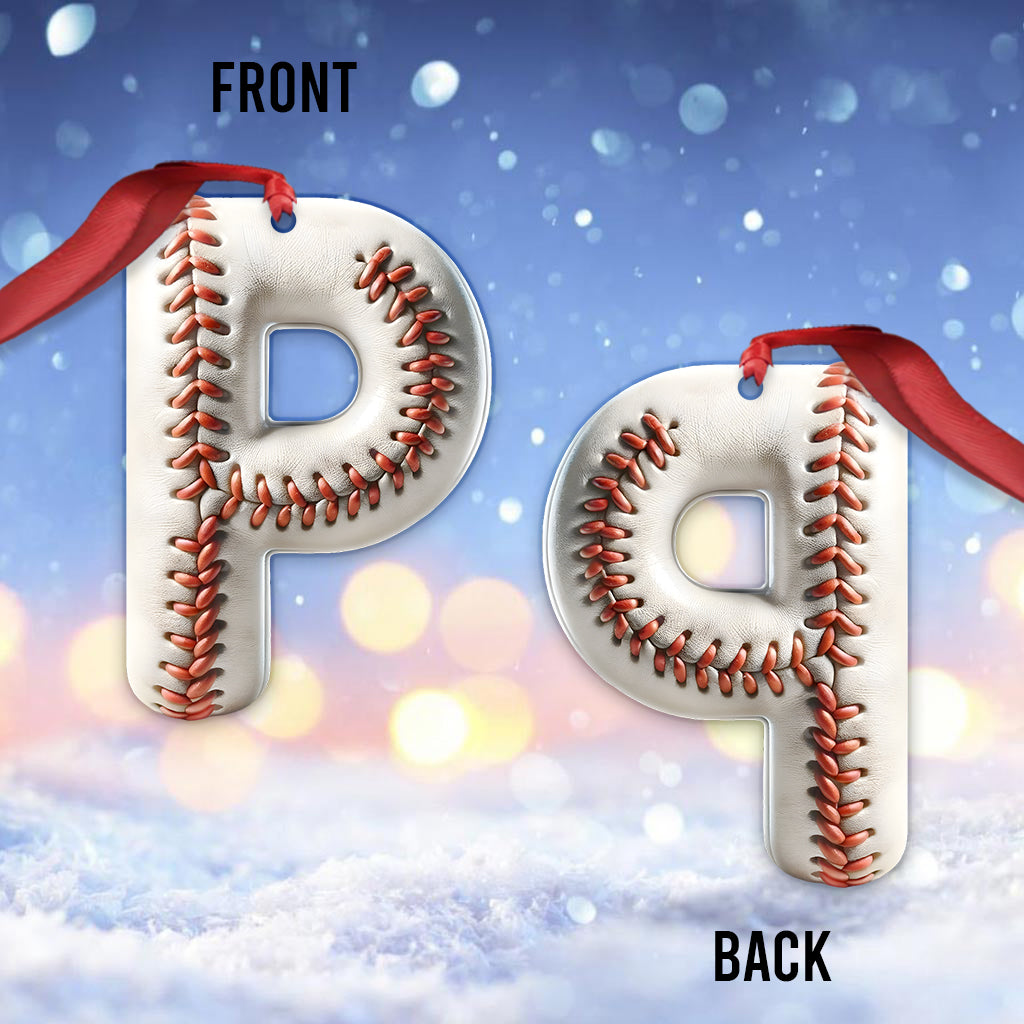 Baseball Letter - Personalized Baseball Ornament