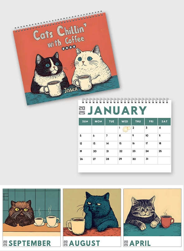 Calendrier mural personnalisé Chat mignon