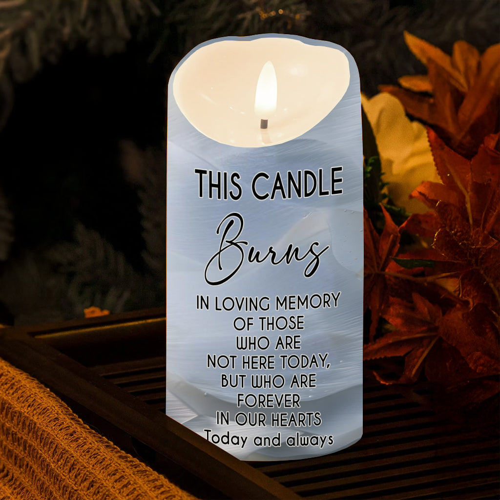 This Candle Burns In Loving Memory - Personalized Memorial Flameless Candle