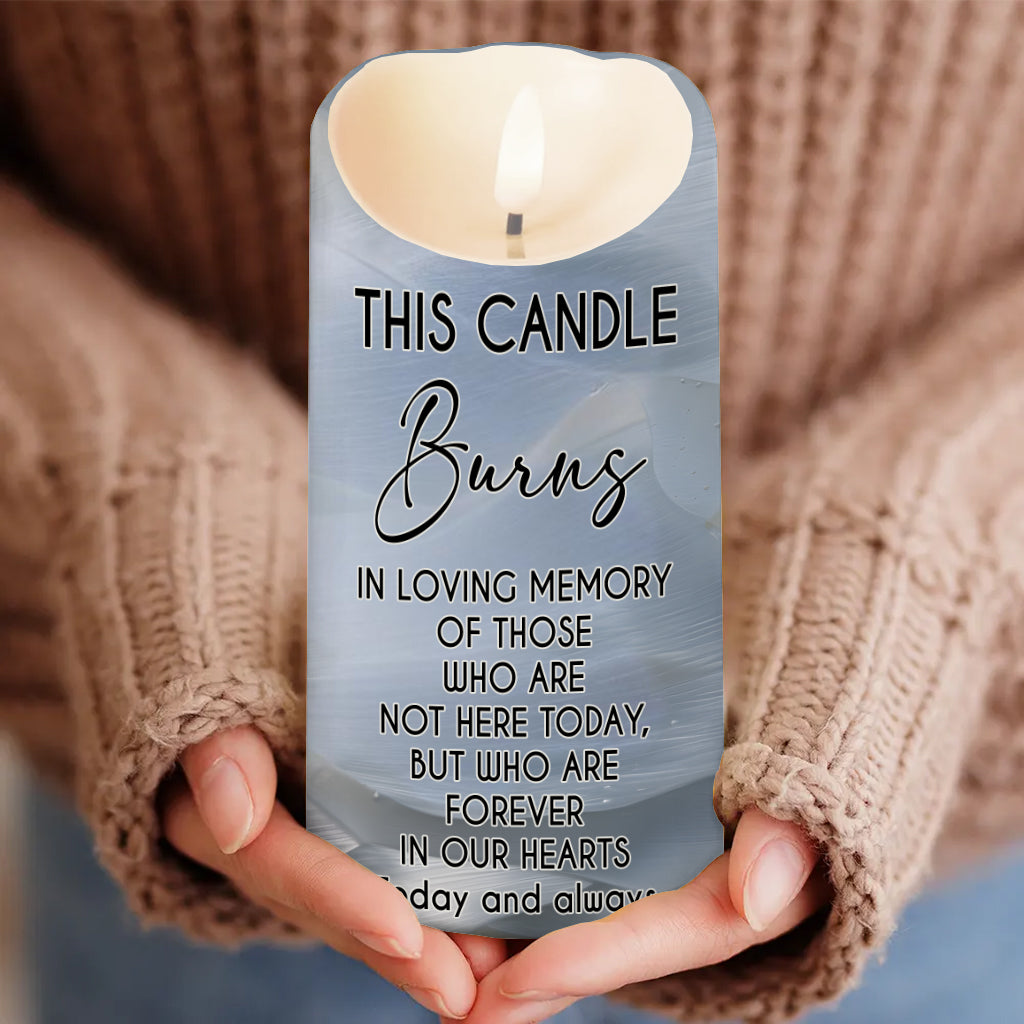 This Candle Burns In Loving Memory - Personalized Memorial Flameless Candle