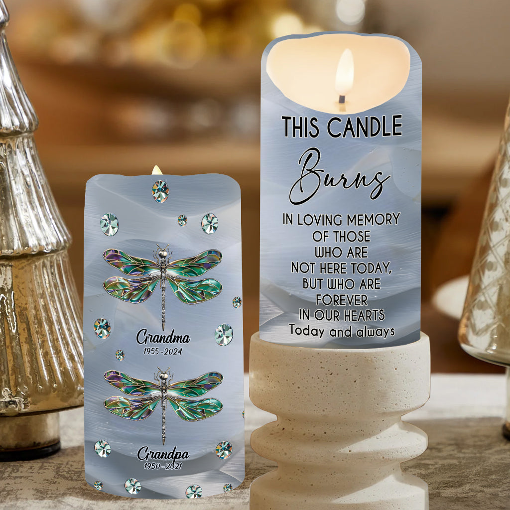 This Candle Burns In Loving Memory - Personalized Memorial Flameless Candle