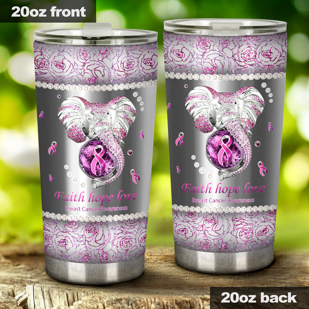 Gobelet de sensibilisation au cancer du sein « Foi, Espoir, Amour » 0622