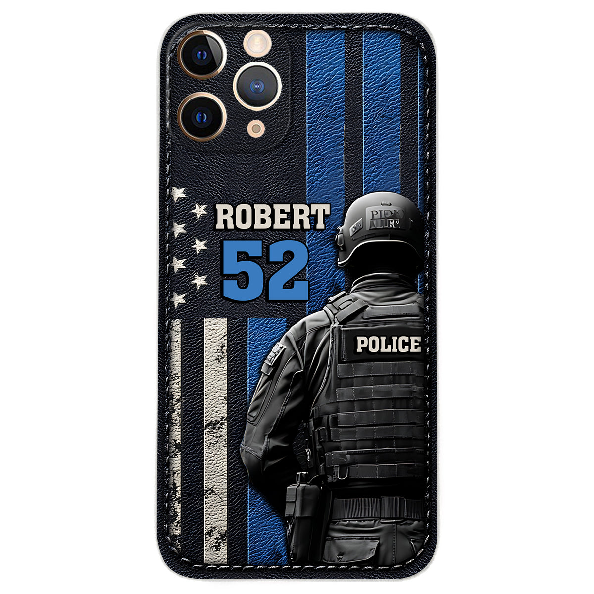 Vie de policier - Étui de téléphone en cuir personnalisé pour policier