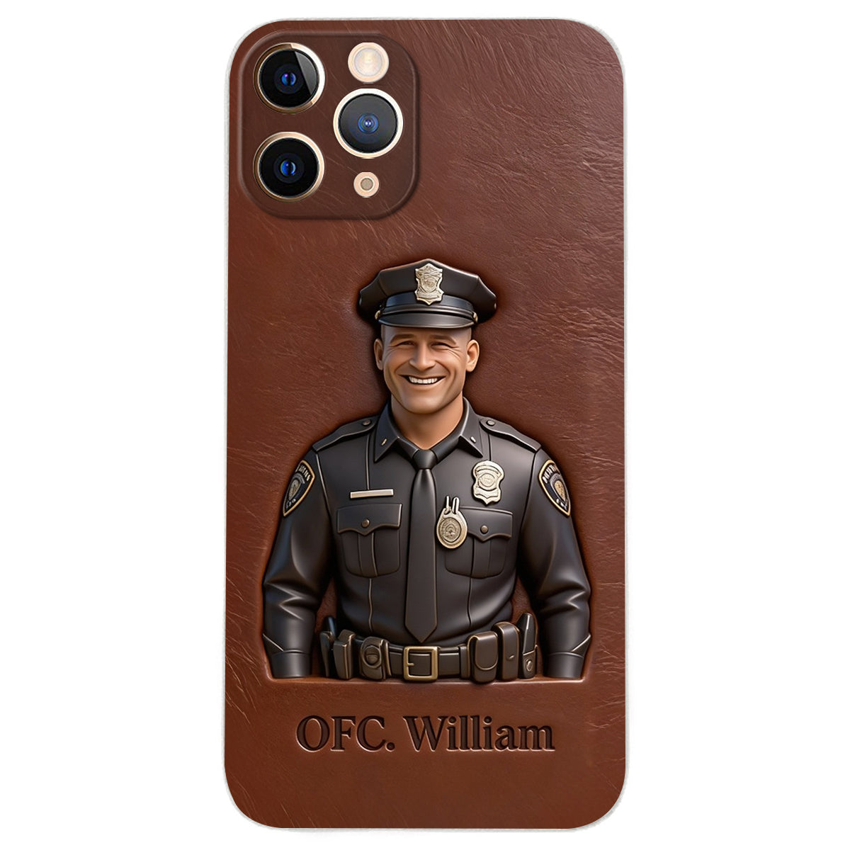 Police Gifts - Personalized Police Officer Leather Phone Case