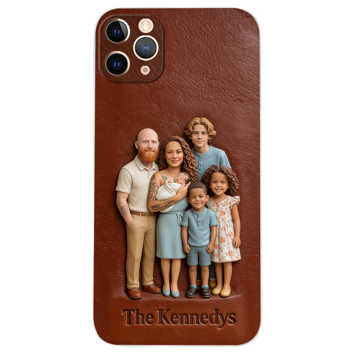 Custom Any Photo - Personalized Family Leather Phone Case