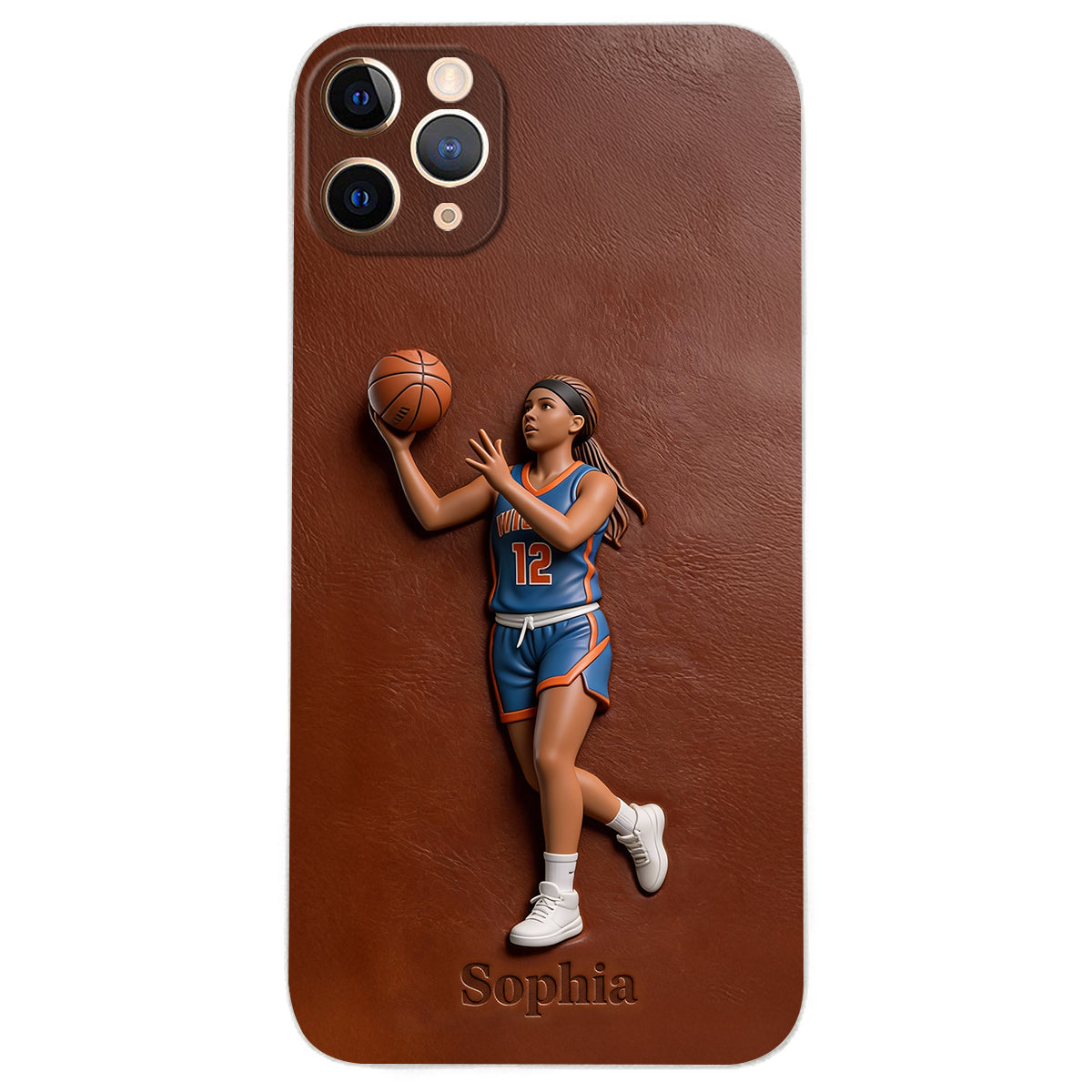 Love Basketball - Personalized Basketball Leather Phone Case