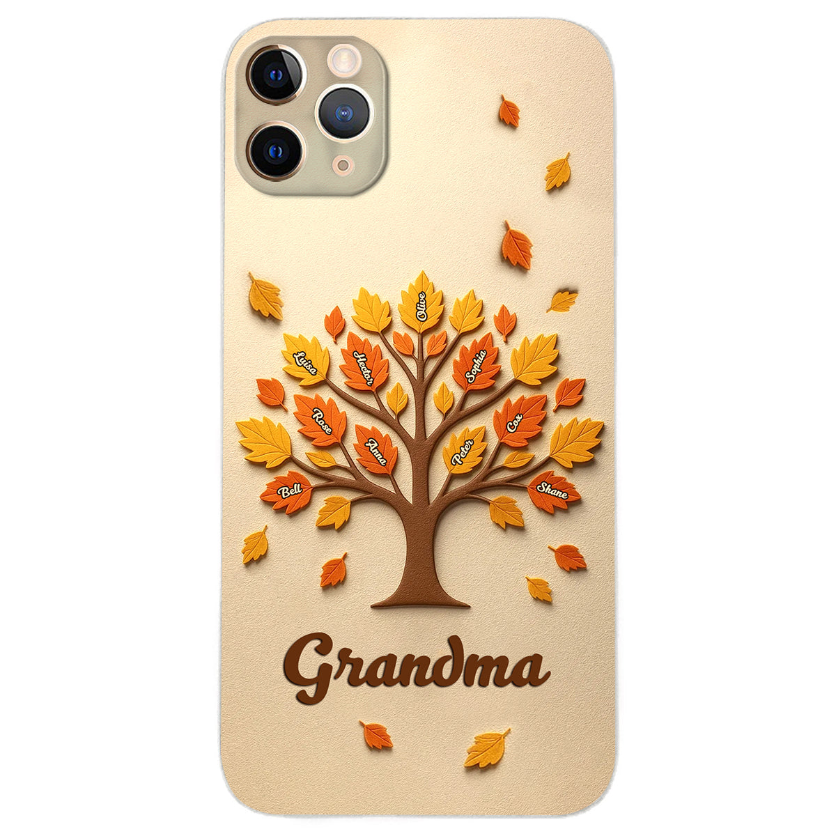 Arbre à maman et grand-mère - Étui de téléphone en cuir personnalisé pour maman
