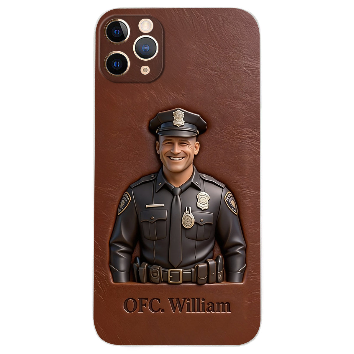 Police Gifts - Personalized Police Officer Leather Phone Case