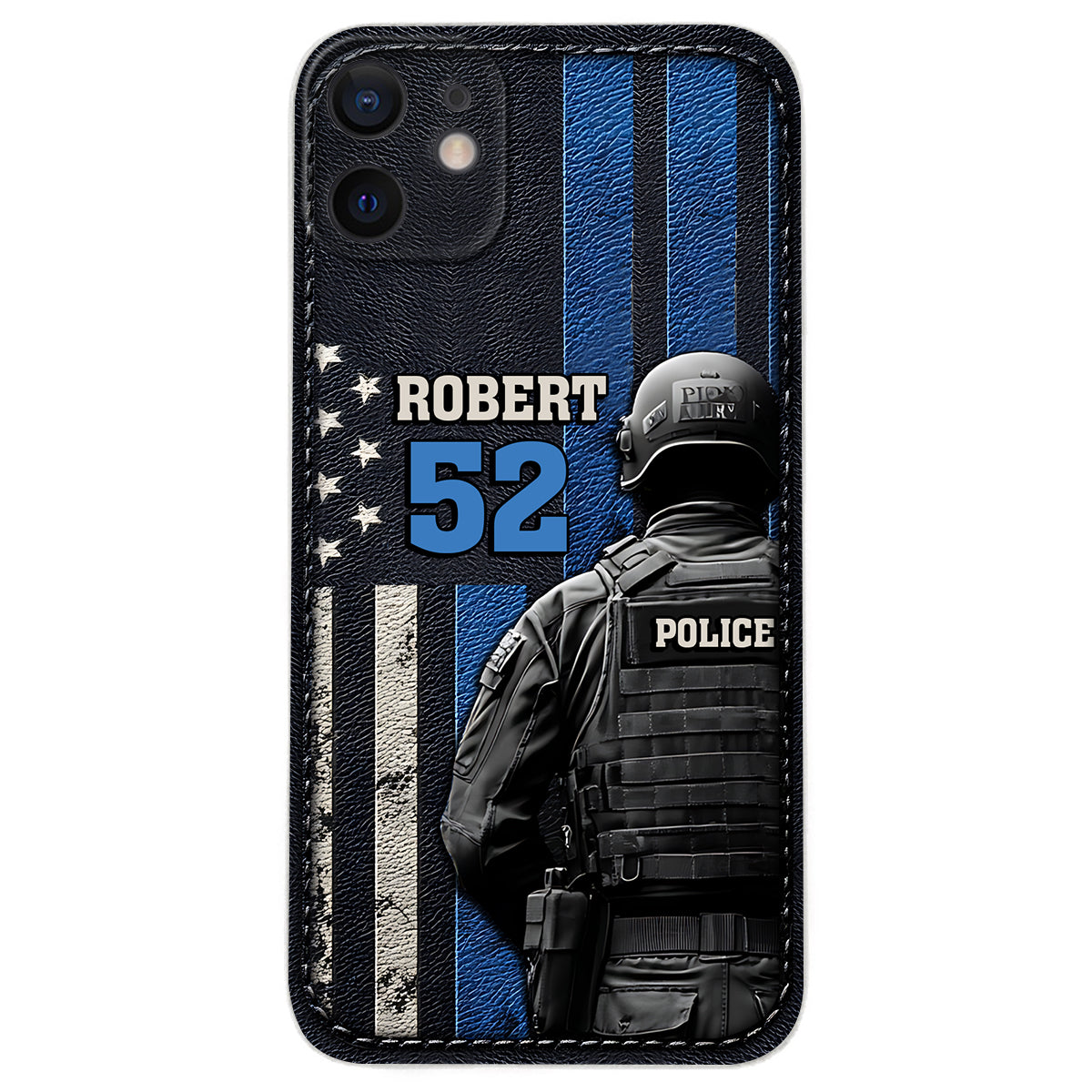 Vie de policier - Étui de téléphone en cuir personnalisé pour policier