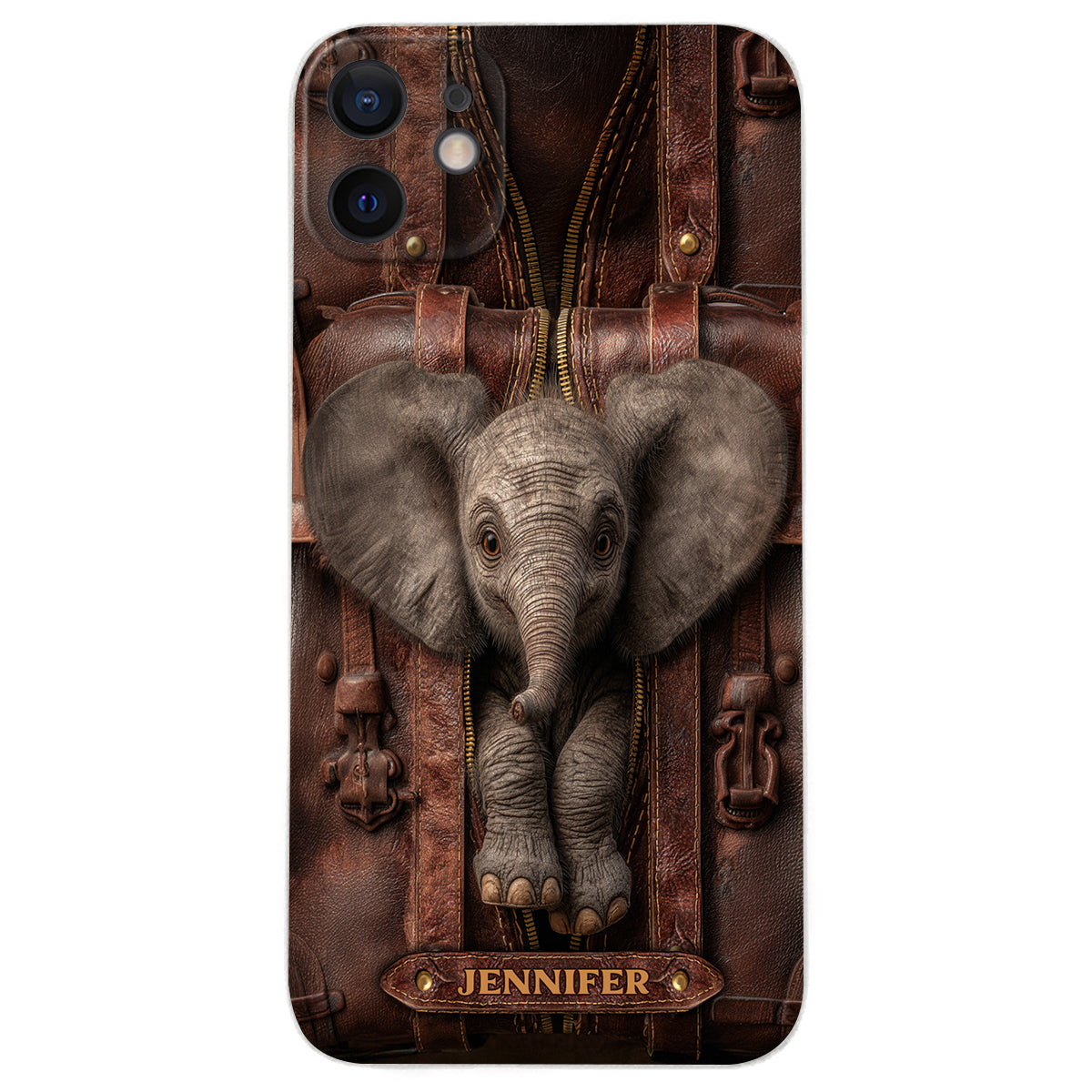 Juste une fille qui aime les éléphants - Étui de téléphone personnalisé en cuir avec motif éléphant