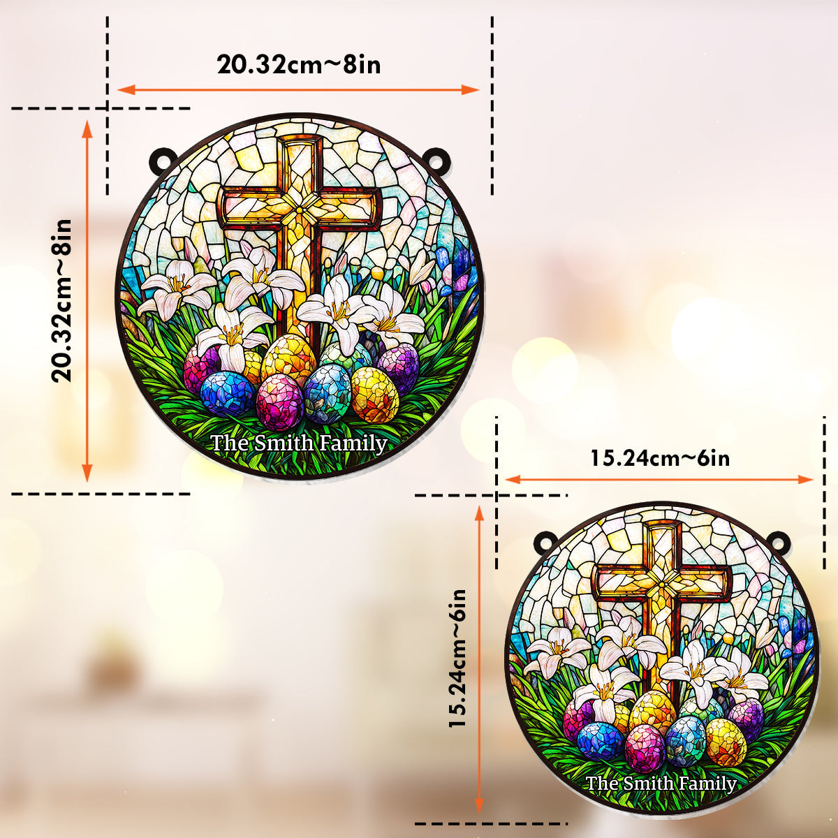 Il est ressuscité - Attrape-soleil chrétien personnalisé à suspendre à la fenêtre 