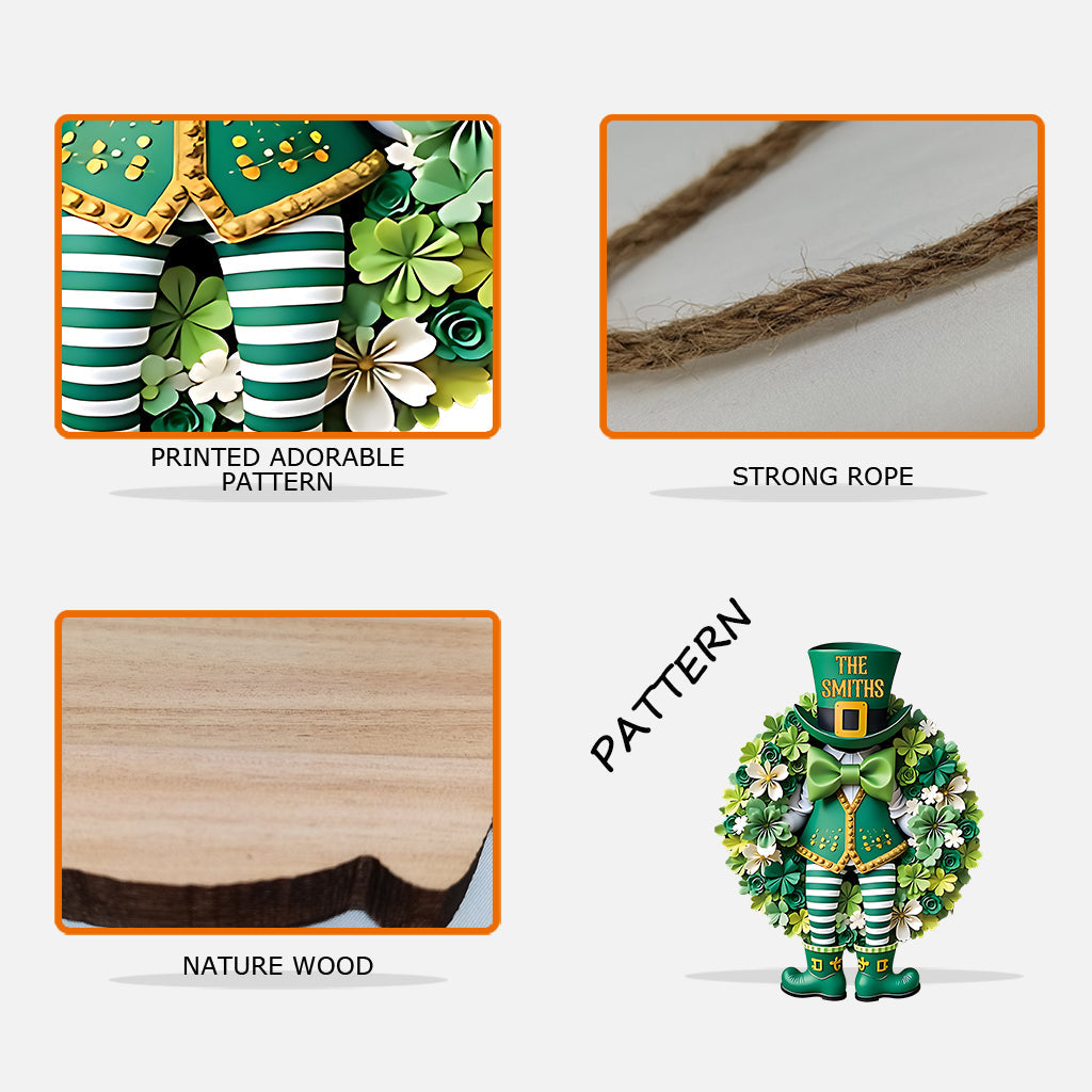 Décoration d'entrée pour la Saint-Patrick - Panneau en bois personnalisé pour la Saint-Patrick