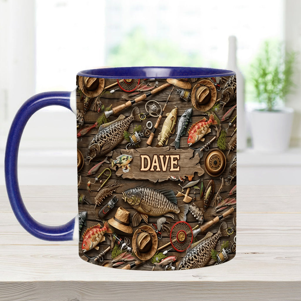 Love Fishing - Personalized Fishing Accent Mug