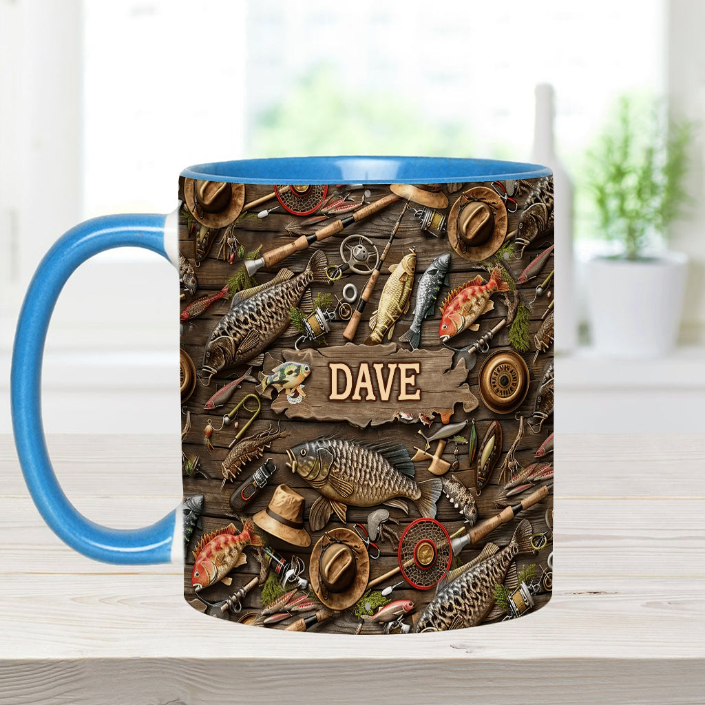 Love Fishing - Personalized Fishing Accent Mug