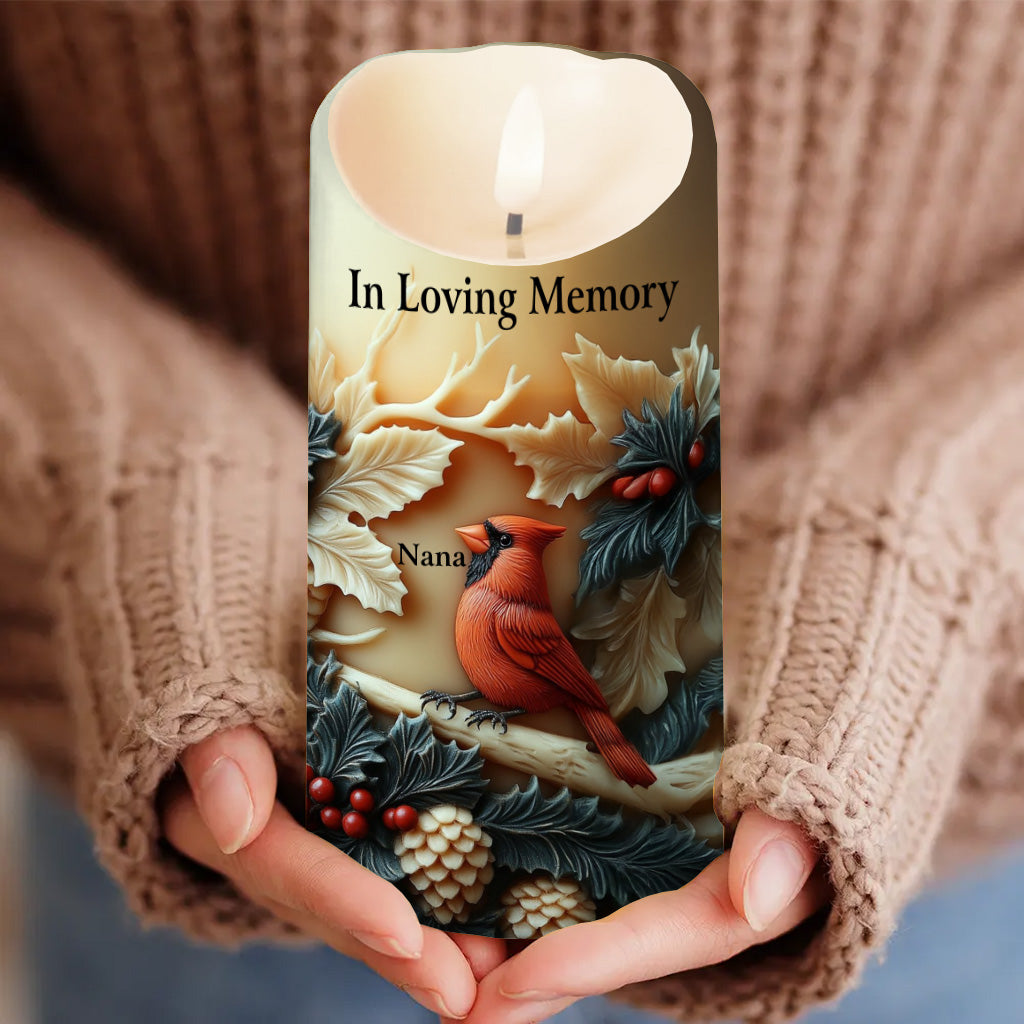 Souvenir de Noël - Bougie commémorative sans flamme personnalisée