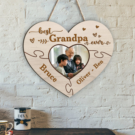 Meilleure mamie du monde - Cadeau pour grand-mère, grand-père, maman, papa, tante, oncle, sœur, frère - Panneau en bois personnalisé