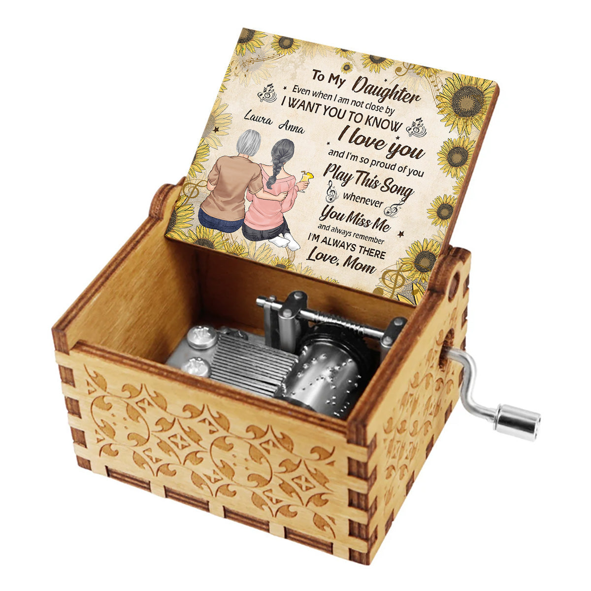 Play This Song - Gift for grandma, mom, daughter, granddaughter - Personalized Hand Crank Music Box