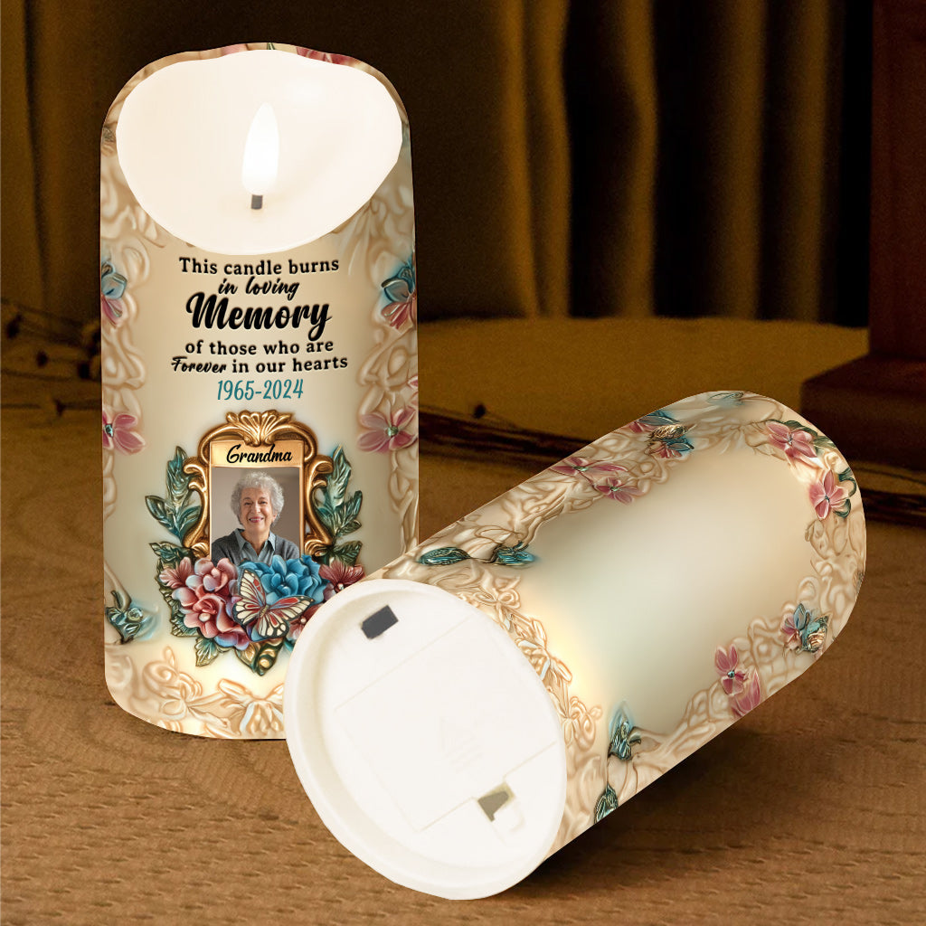 This Candle Burns In Loving Memory - Personalized Memorial Flameless Candle