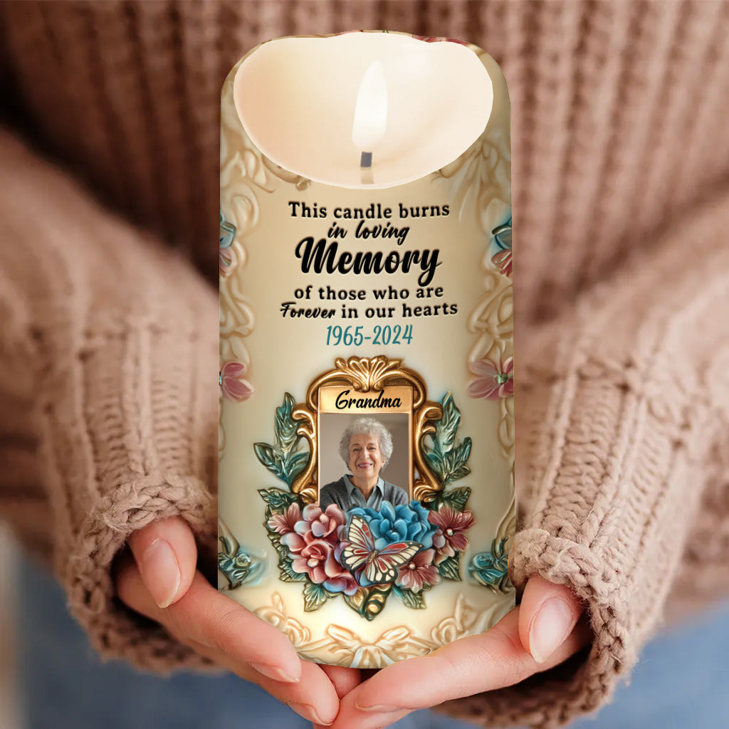 This Candle Burns In Loving Memory - Personalized Memorial Flameless Candle