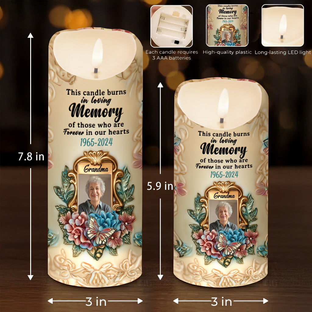 This Candle Burns In Loving Memory - Personalized Memorial Flameless Candle