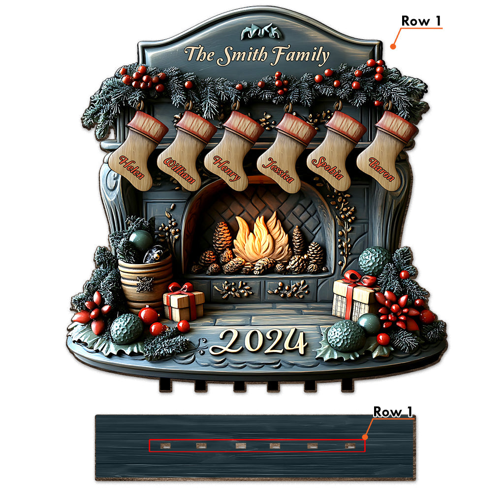 Hanging Stocking - Personalized Family 1 Layered Big Freestanding