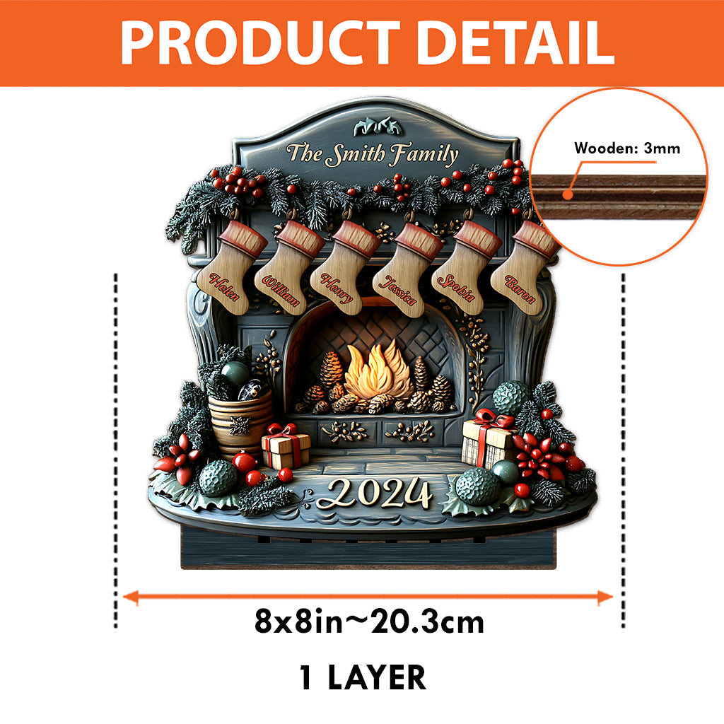 Hanging Stocking - Personalized Family 1 Layered Big Freestanding