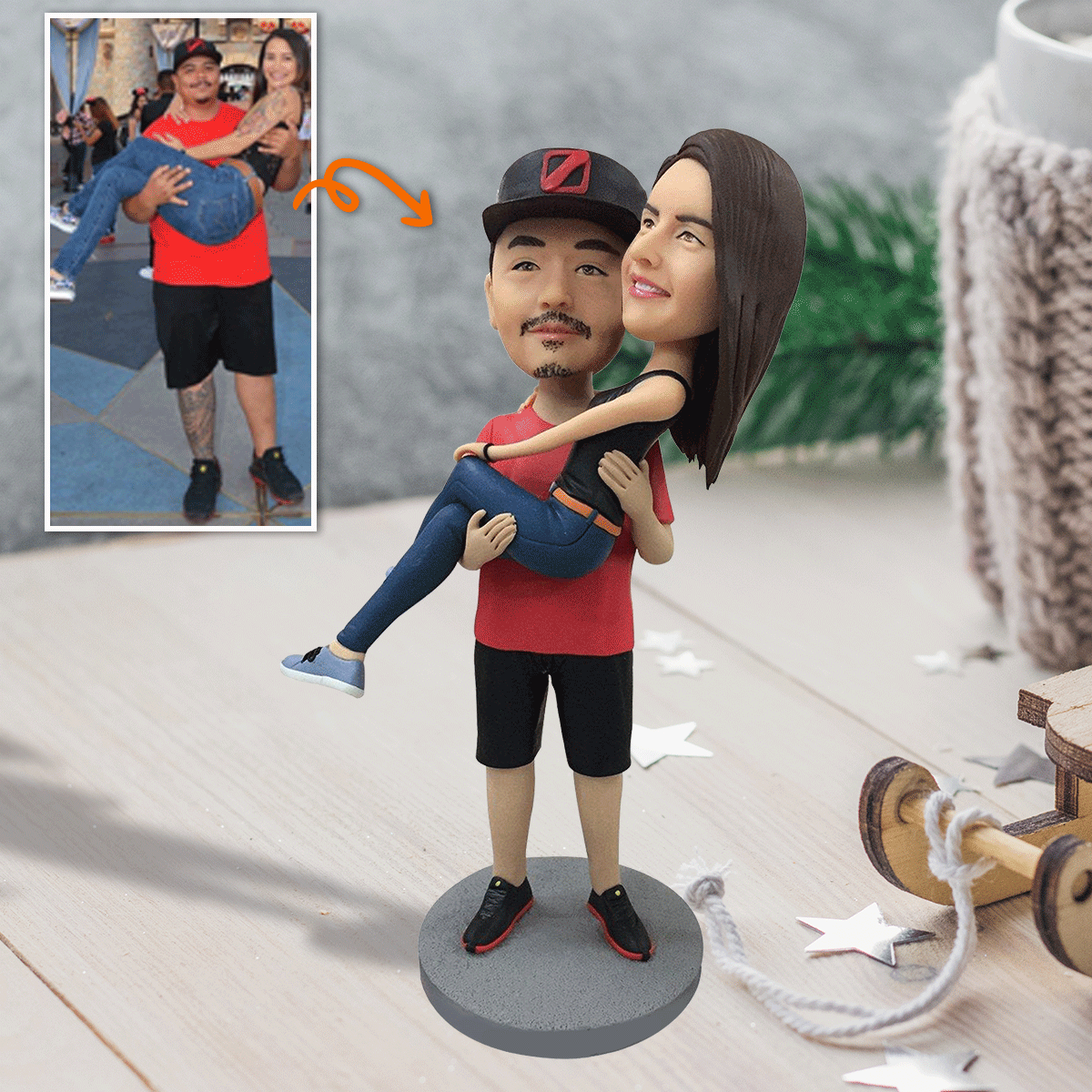 Figurine à tête oscillante personnalisée à partir d'une photo - cadeau idéal pour tous - Figurine à tête oscillante personnalisée