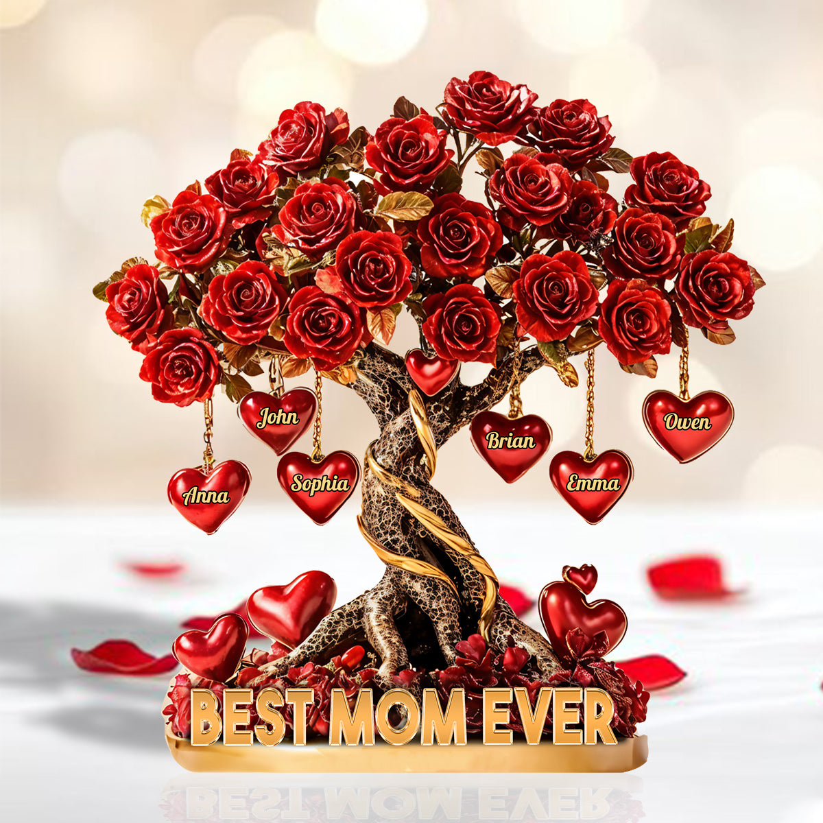 Meilleure maman du monde - Plaque acrylique personnalisée « Mère » en forme de carte de vœux