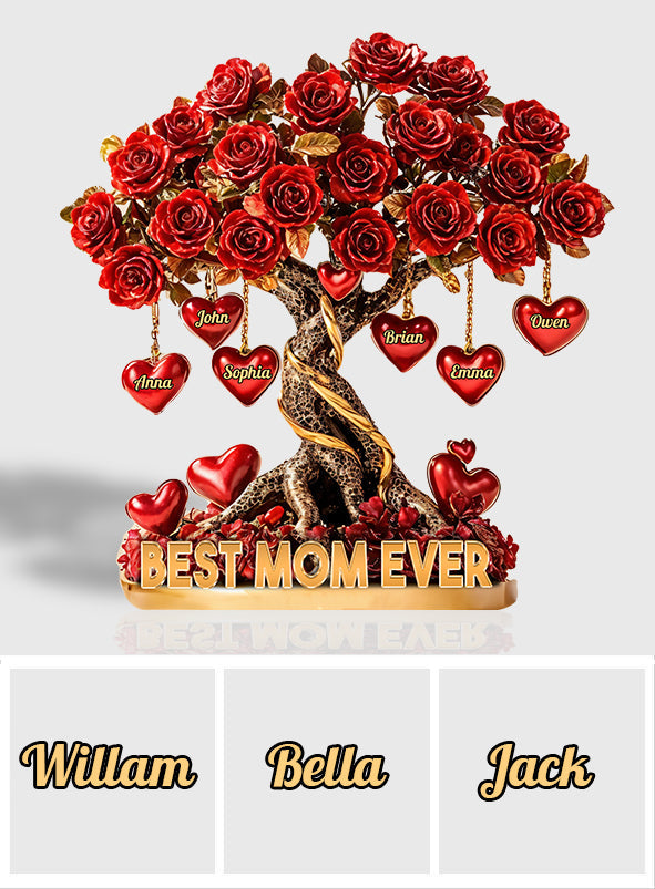 Meilleure maman du monde - Plaque acrylique personnalisée « Mère » en forme de carte de vœux