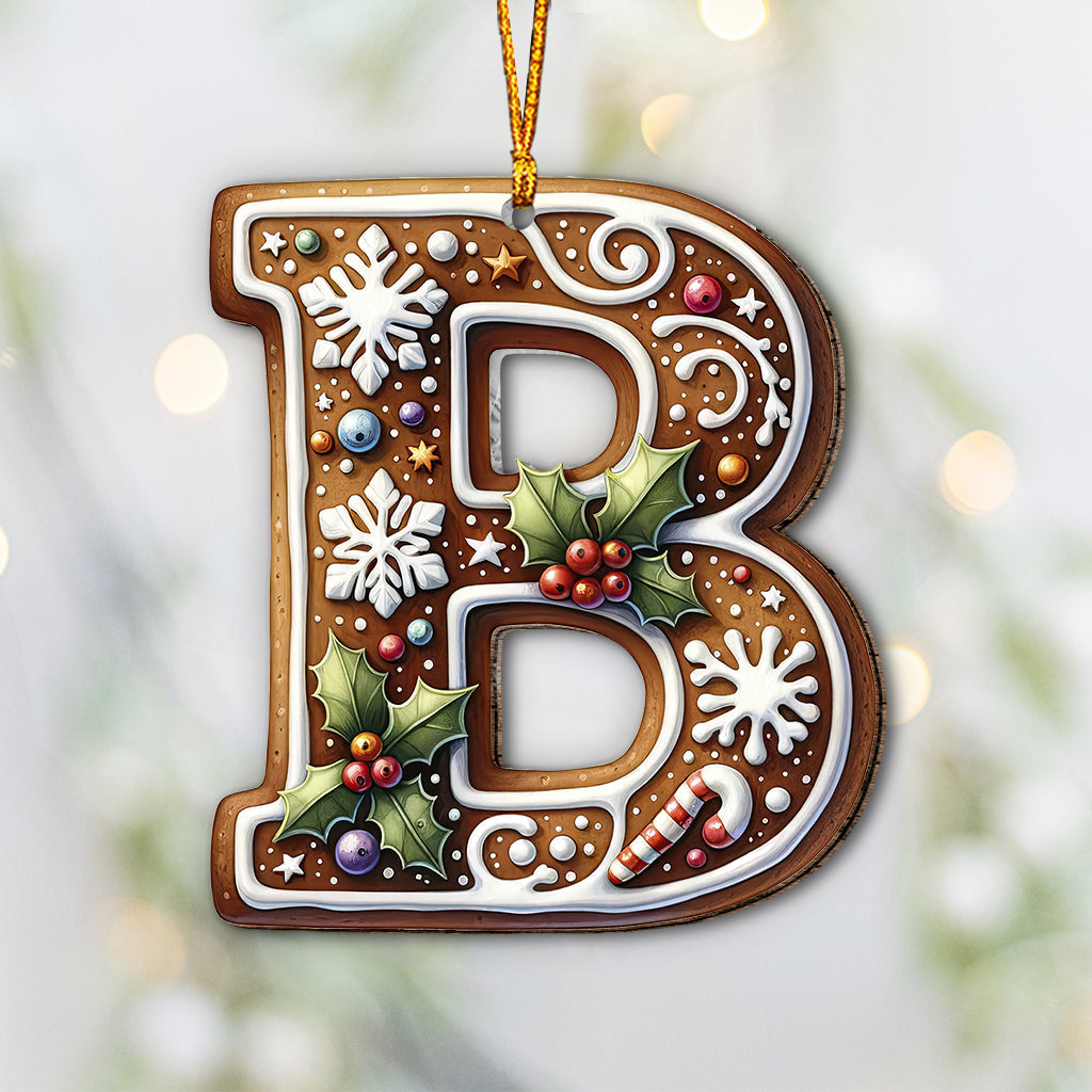 Gingerbread Letter - Personalized Family Ornament