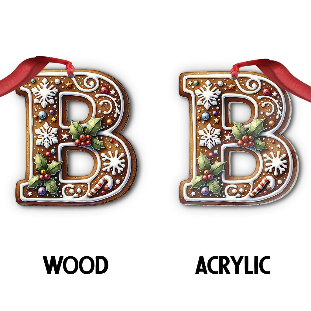 Gingerbread Letter - Personalized Family Ornament