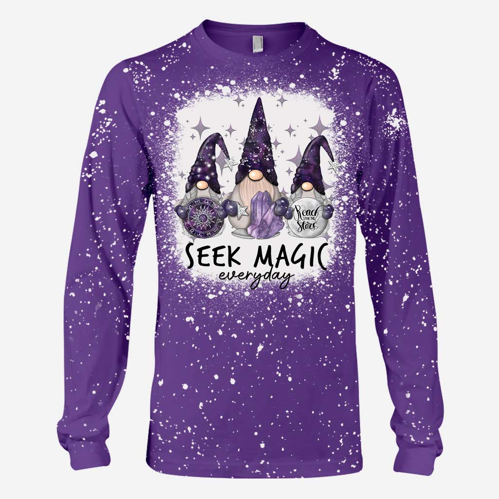 Seek Magic Everyday - Halloween Witch Handmade Bleached Shirts