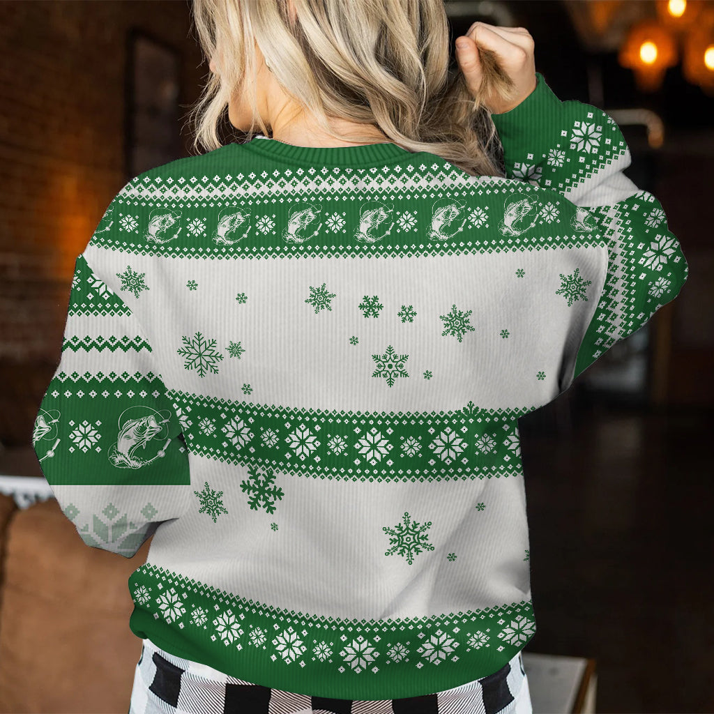 Joyeux Noël des pêcheurs - Pull moche de pêche personnalisé