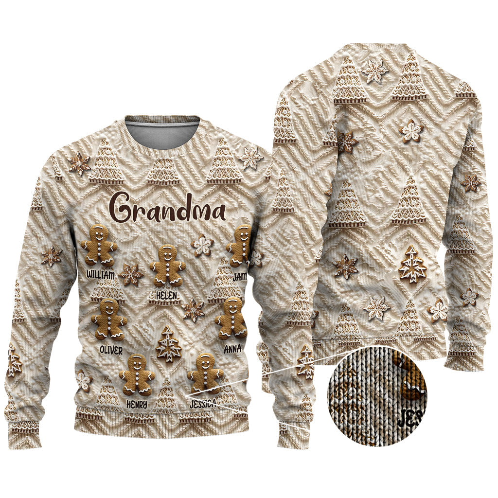 Grandma's Gingerbreads - Personalized Grandma Ugly Sweater
