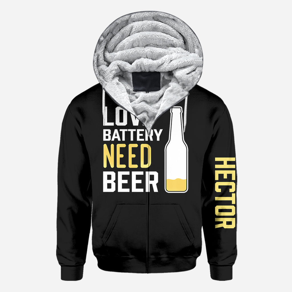 Low Battery Need Beer - Personalized Beer All Over Shirt