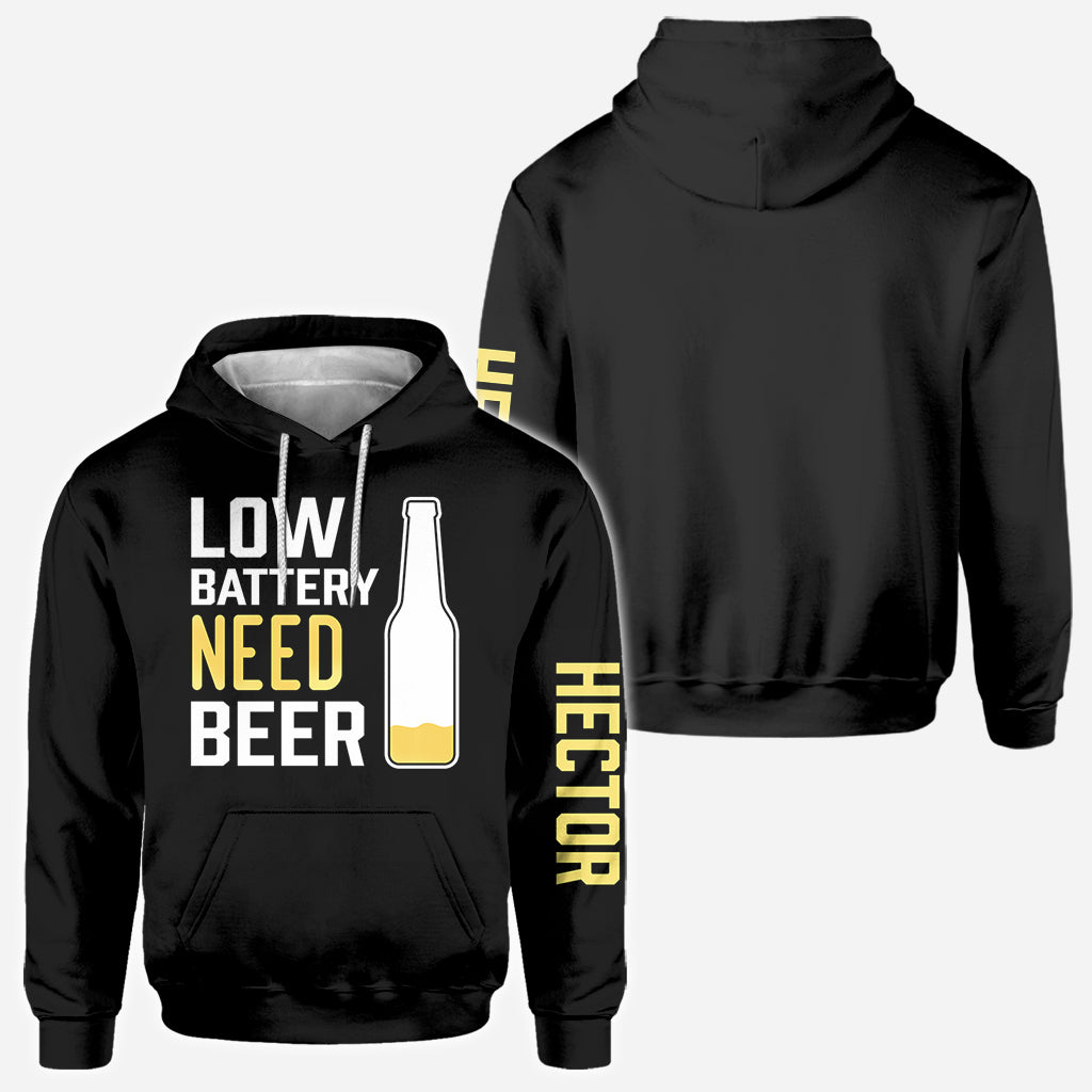 Low Battery Need Beer - Personalized Beer All Over Shirt