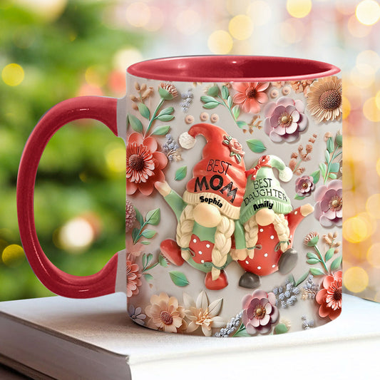 Mug personnalisé « Gnome Mère et Fille » - Mug à l'effigie de maman