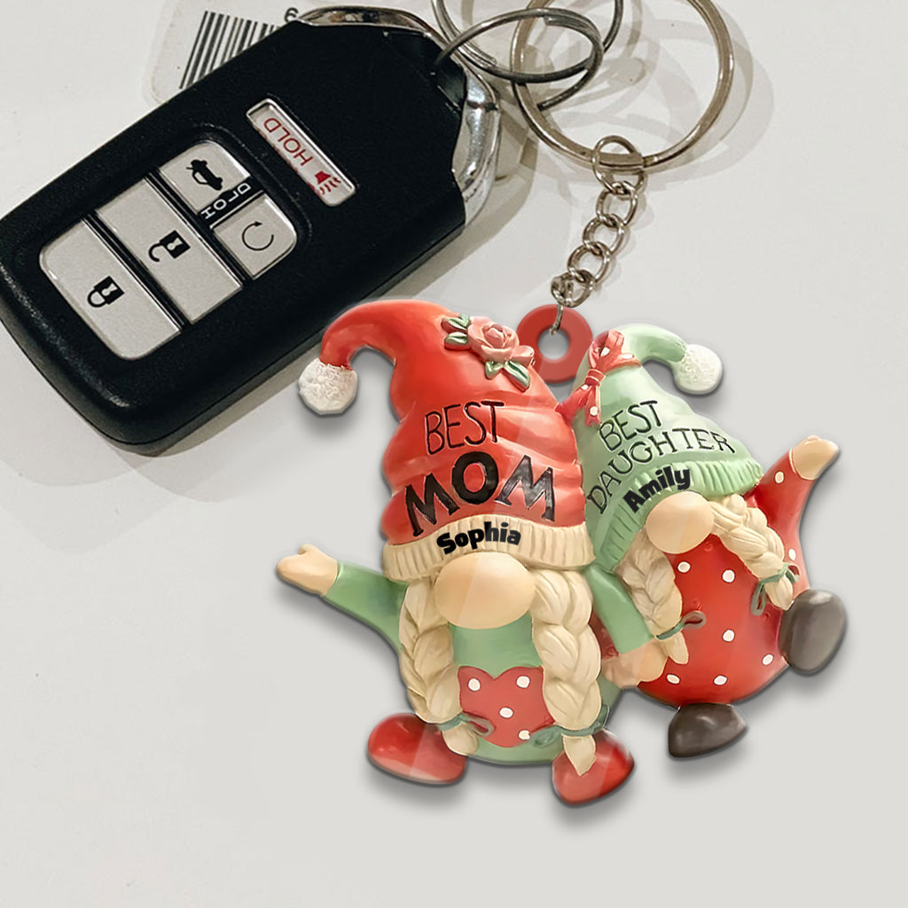 Mother And Daughter Gnome - Personalized Mother Keychain