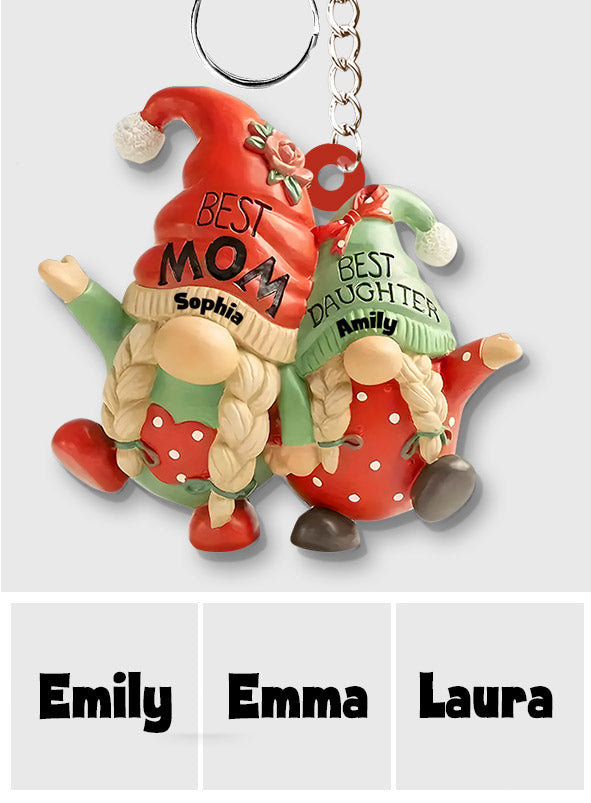 Mother And Daughter Gnome - Personalized Mother Keychain