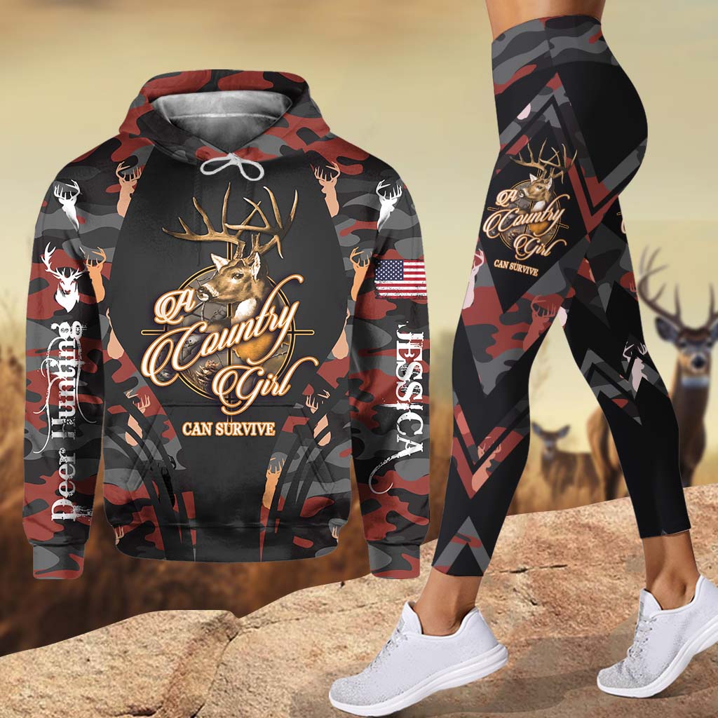 Fille de la campagne - Sweat à capuche et legging de chasse personnalisés