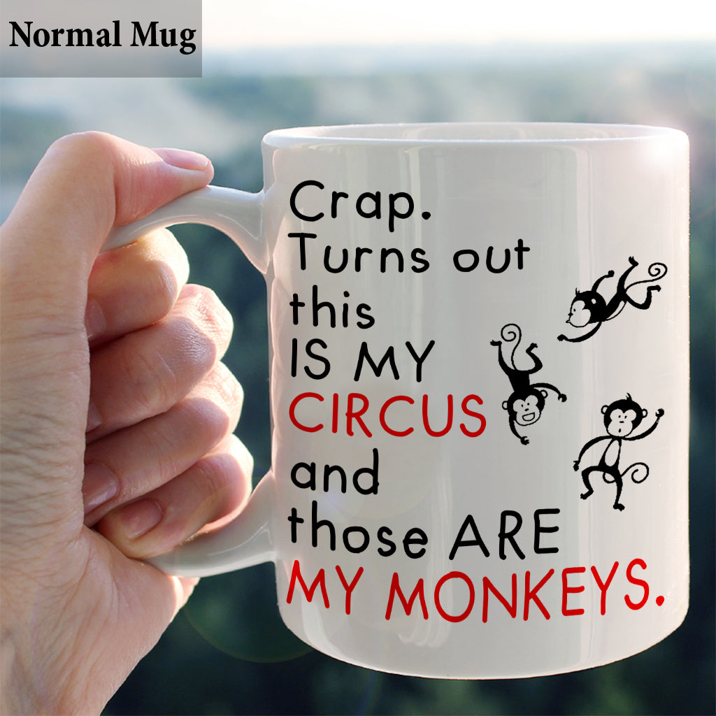 Mother's Monkeys in Circus - Personalized Mother Mug