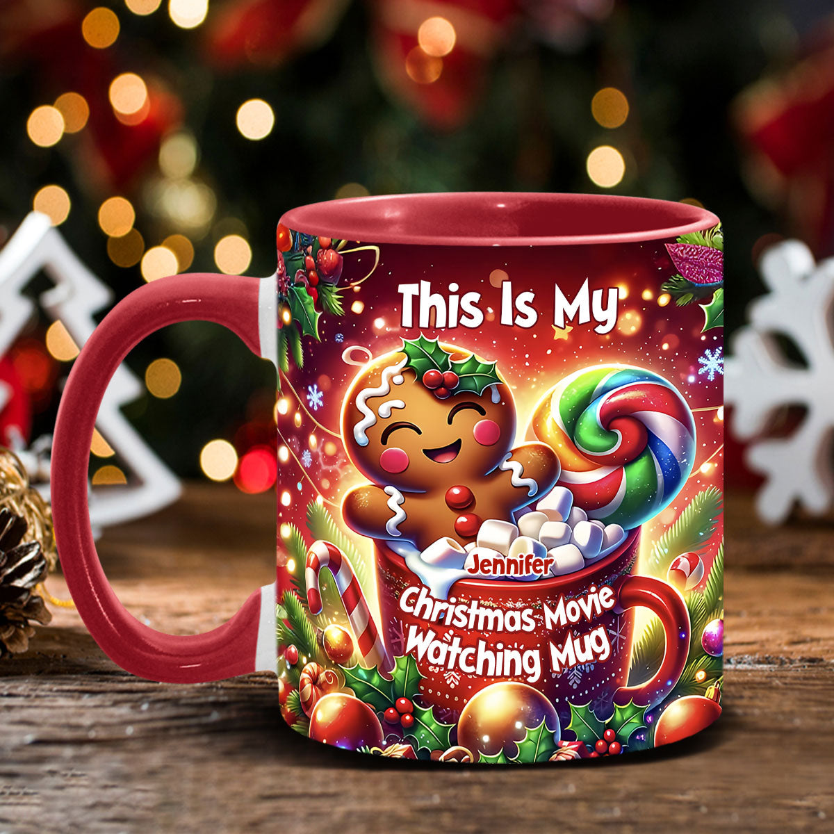 Movie Watching Mug - Personalized Accent Mug