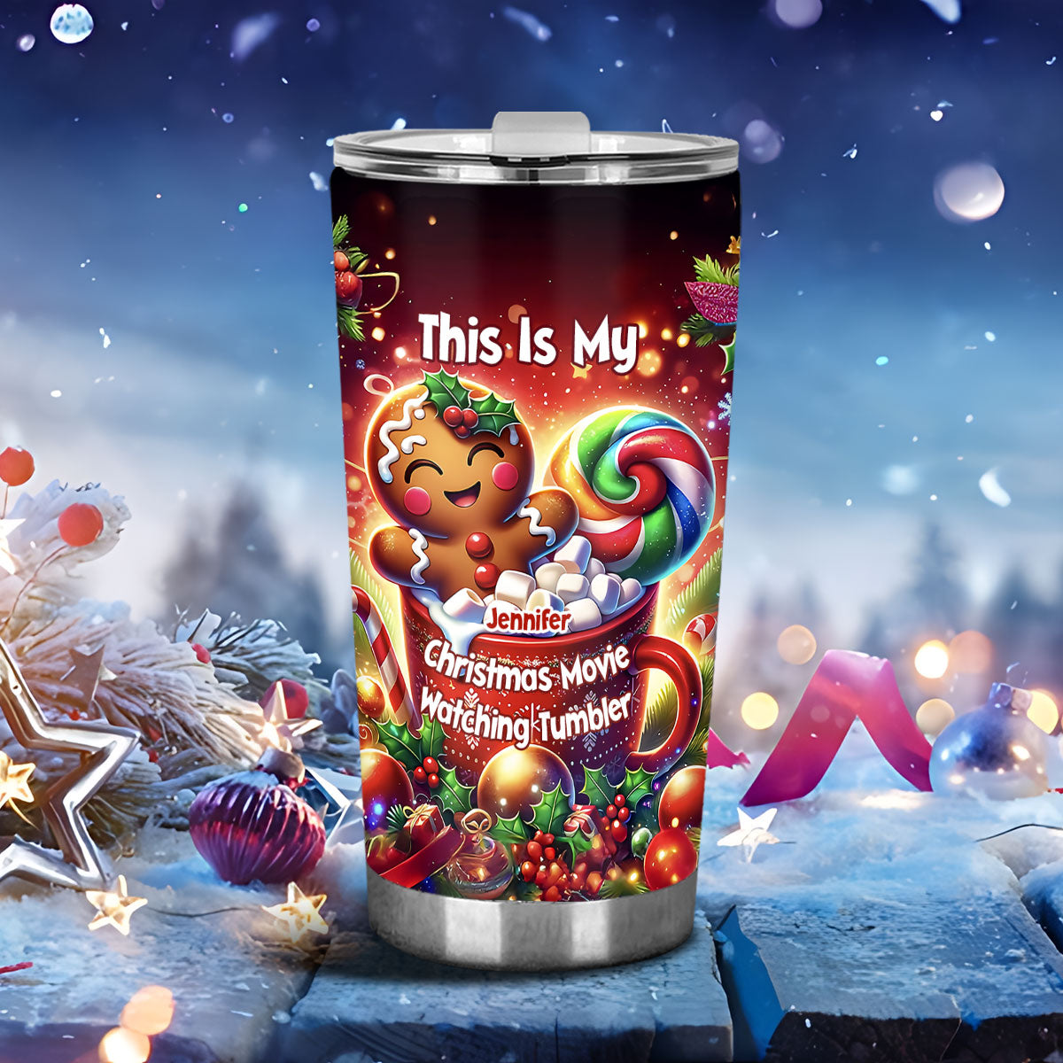 Movie Watching Tumbler - Personalized Tumbler