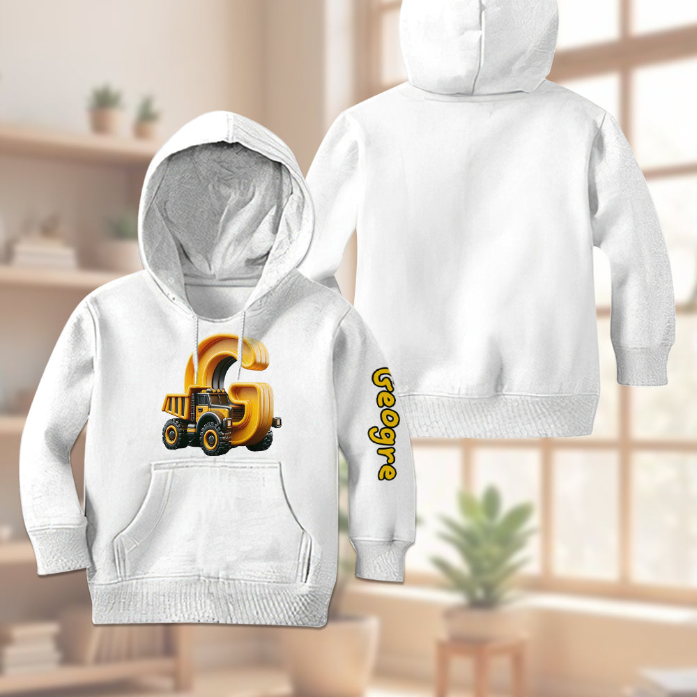 Boy's Cool Truck Print Hooded Outfit - Personalized Kid Hoodie & Kid Jogger Sweatpants
