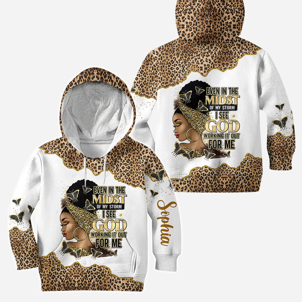 I See God Working It Out For Me - Personalized African American Hoodie and Leggings