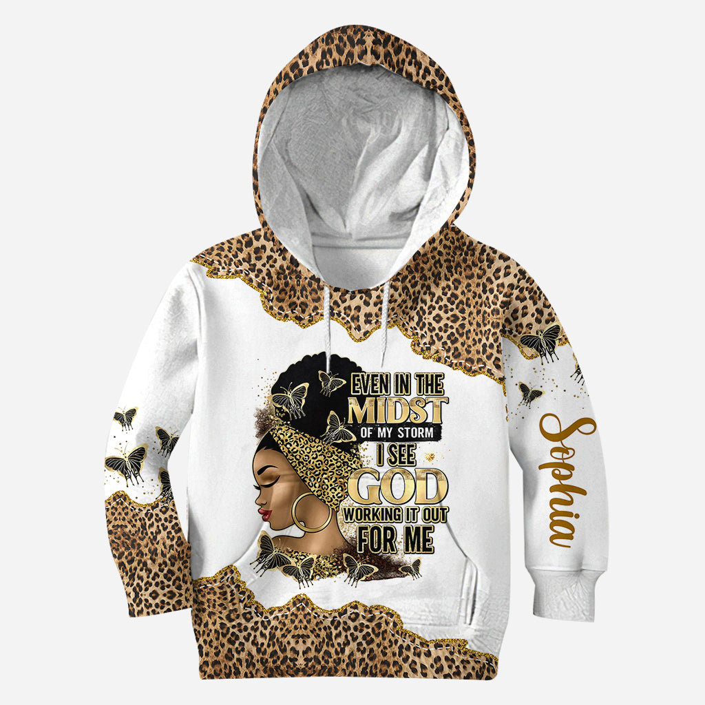 I See God Working It Out For Me - Personalized African American Hoodie and Leggings