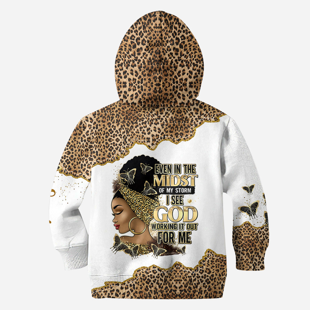 I See God Working It Out For Me - Personalized African American Hoodie and Leggings