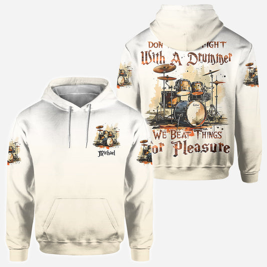 Ne cherchez pas la bagarre avec un batteur - T-shirt personnalisé pour batteur